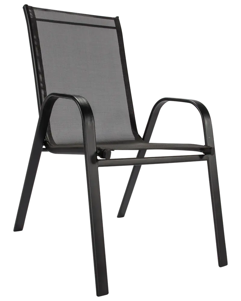 Trädgårdsstol hög svart textil