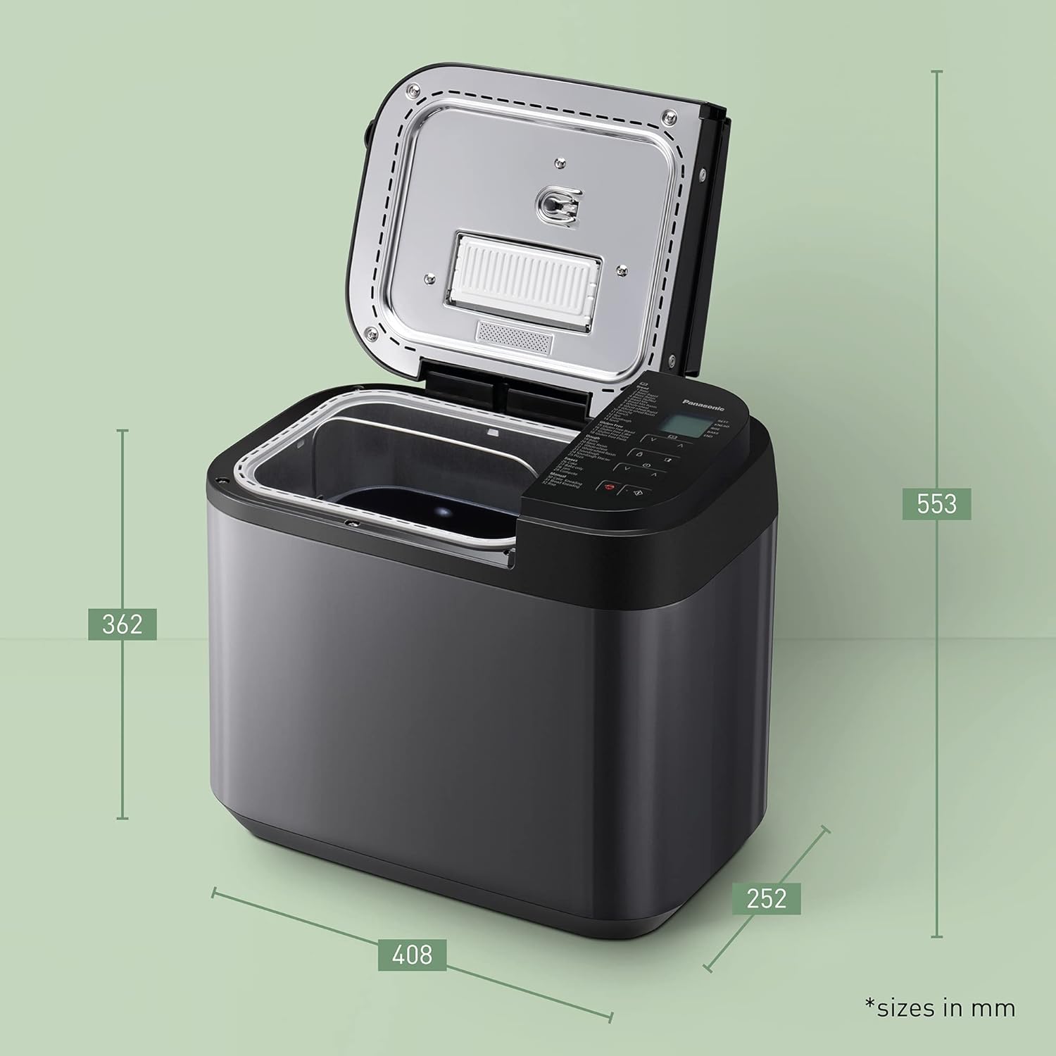 Panasonic SD-YR2550 Bakmaskin (31 program, 13 automatiska program, baka glutenfritt, jästfördelare), silver