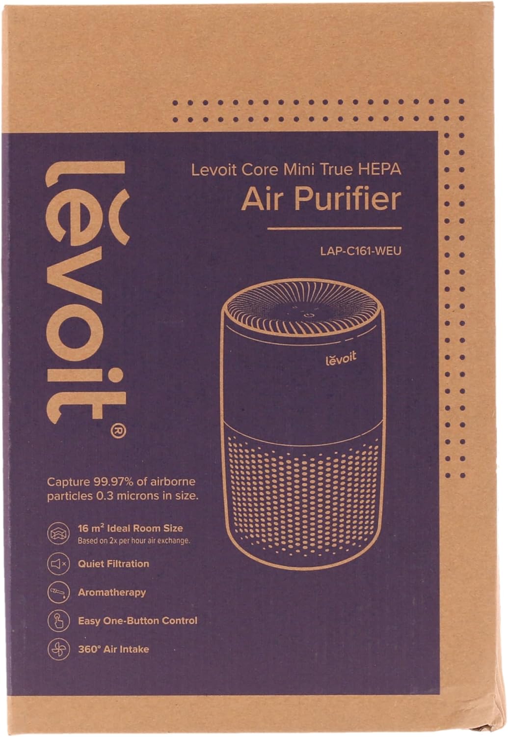 Levoit Core 600S LAP-C601S-WUS Luftrenare, Vit, ‎31.24 x 31.24 x 59.94 cm