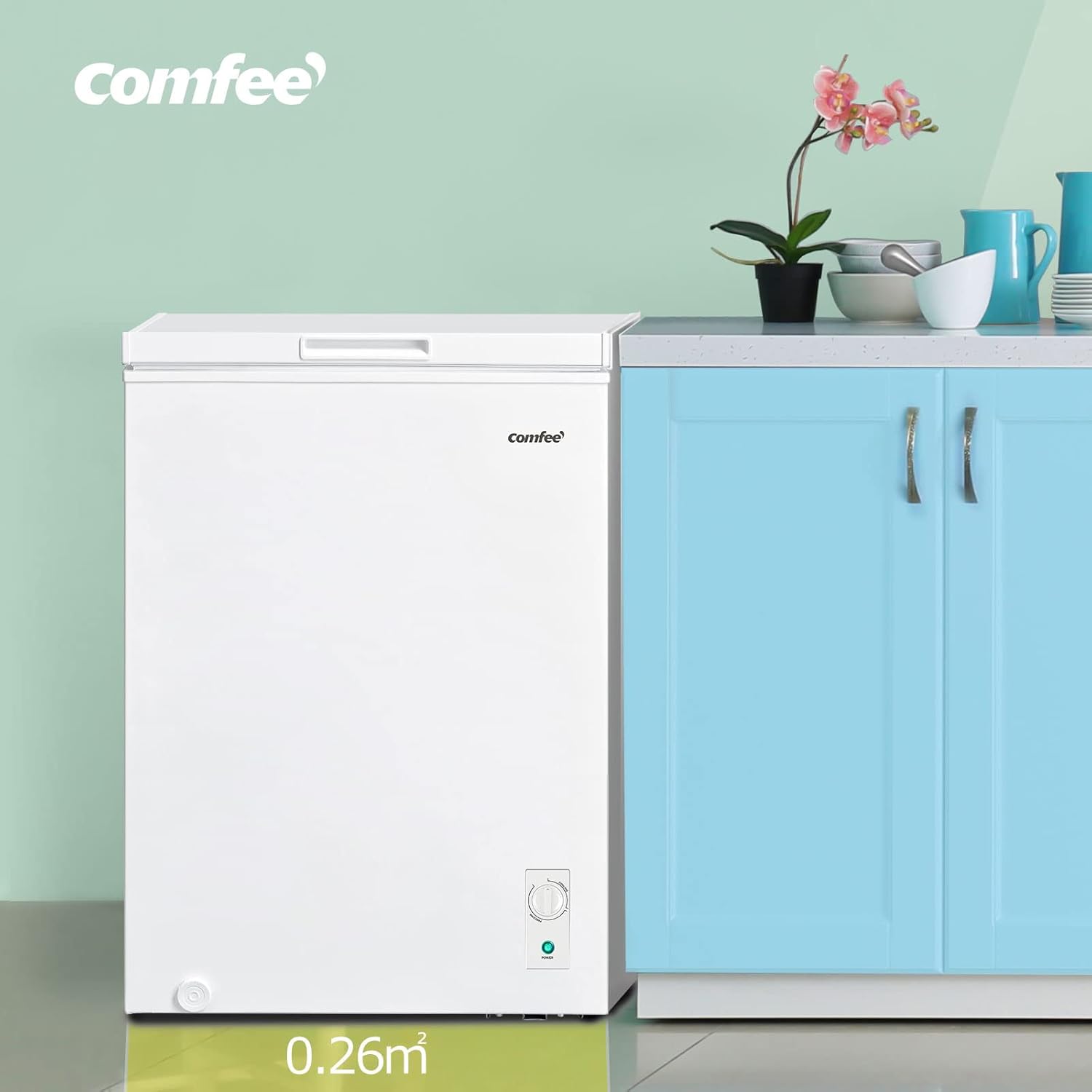 Comfee RCC100WH2(E) Freezer/169kWh/Year/85cm High/99L/38dB/Low Volume/High Efficiency D-Shaped Tube/Suitable for Different Use Scenarios/Adjustable Temperature Controller/White