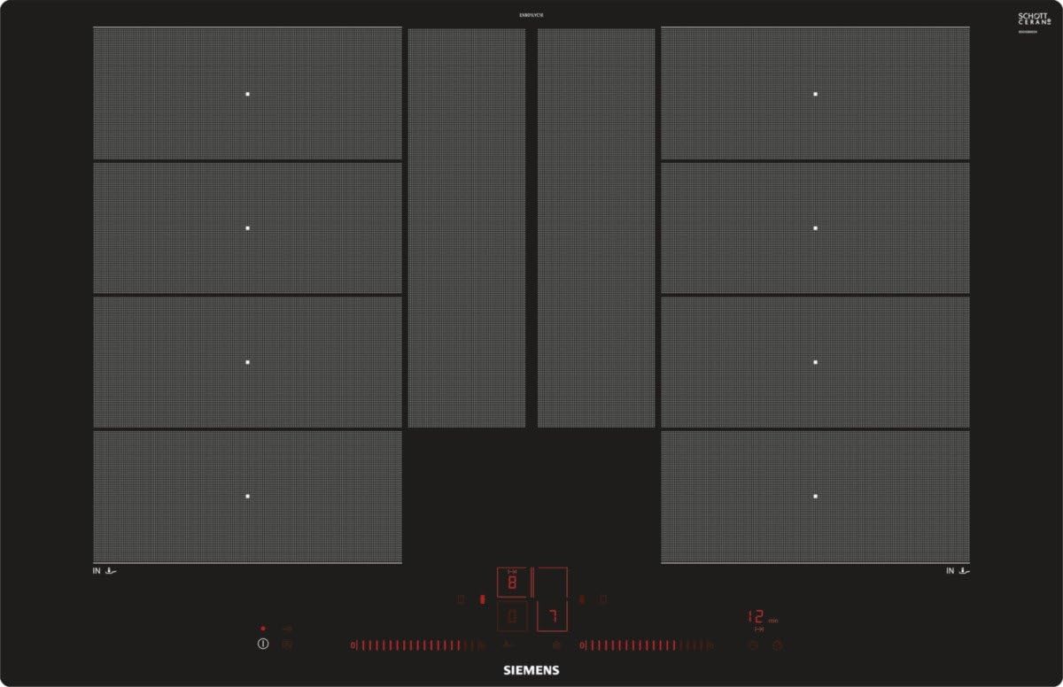 Siemens Spishäll EX801LYC1E iQ700, elektrisk, keramik, glaskeramik, 79,2 cm, Power Boost-funktion