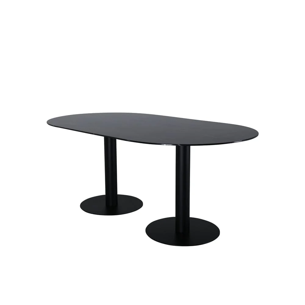 Venture Home Matbord Pillan Svart Glasmarmor