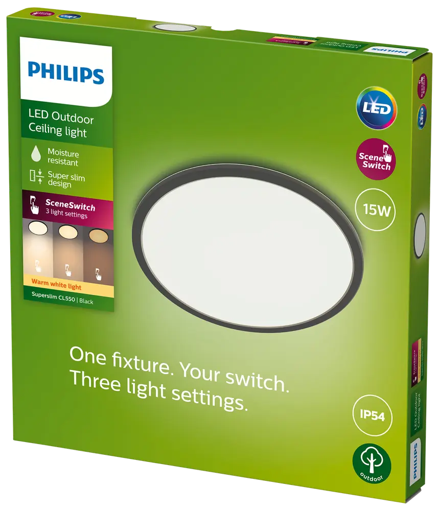 PHILIPS SUPERSLIM 15 W SVART