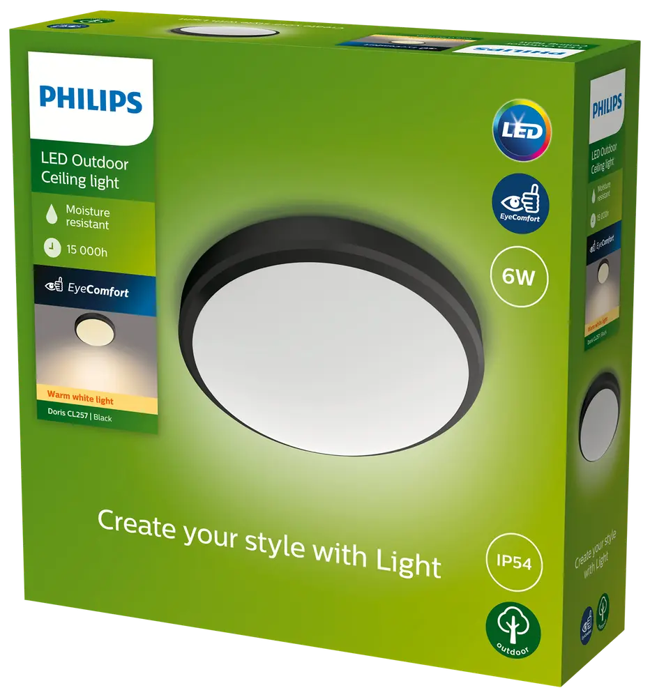 Philips takplafond Doris svart