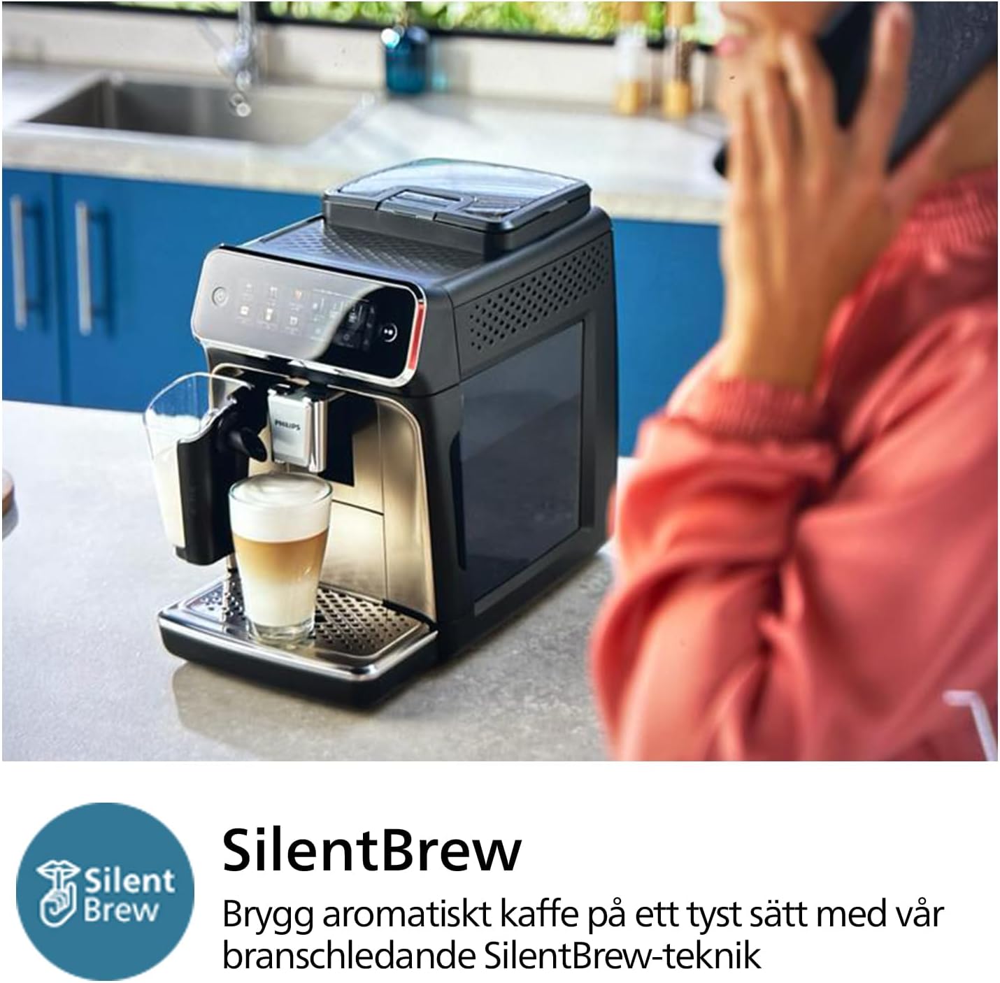 Philips 2200 Series Espresso Machine - Coffee Machine with 12-Step Grinder Setting, Touch Screen, Automatic Descaling, My Coffee Choice and Milk Frother for Cappuccino (EP2220/10)