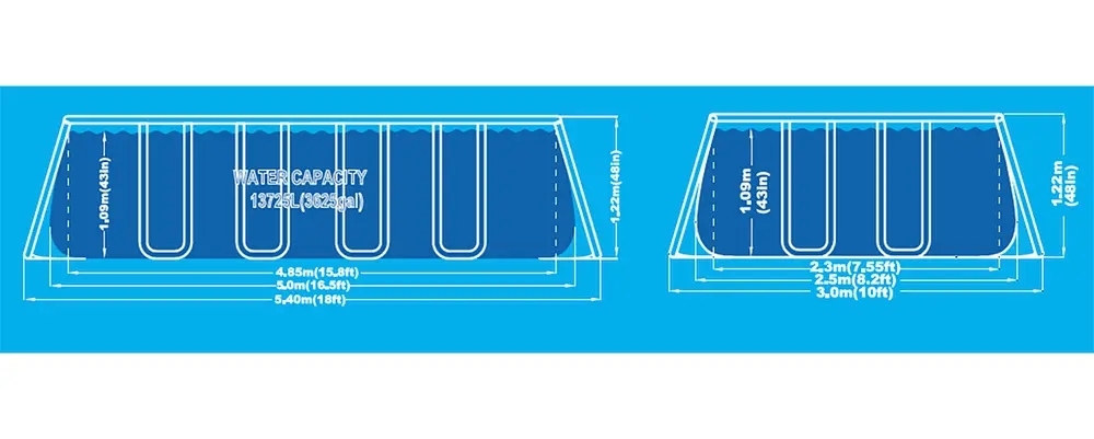 Pool med stålram 13752 l