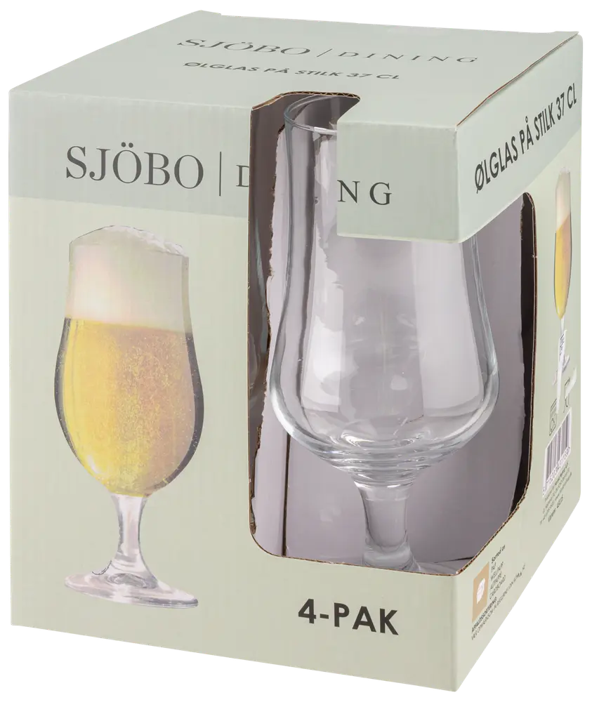 Ölglas på fot 37 cl 4-pack