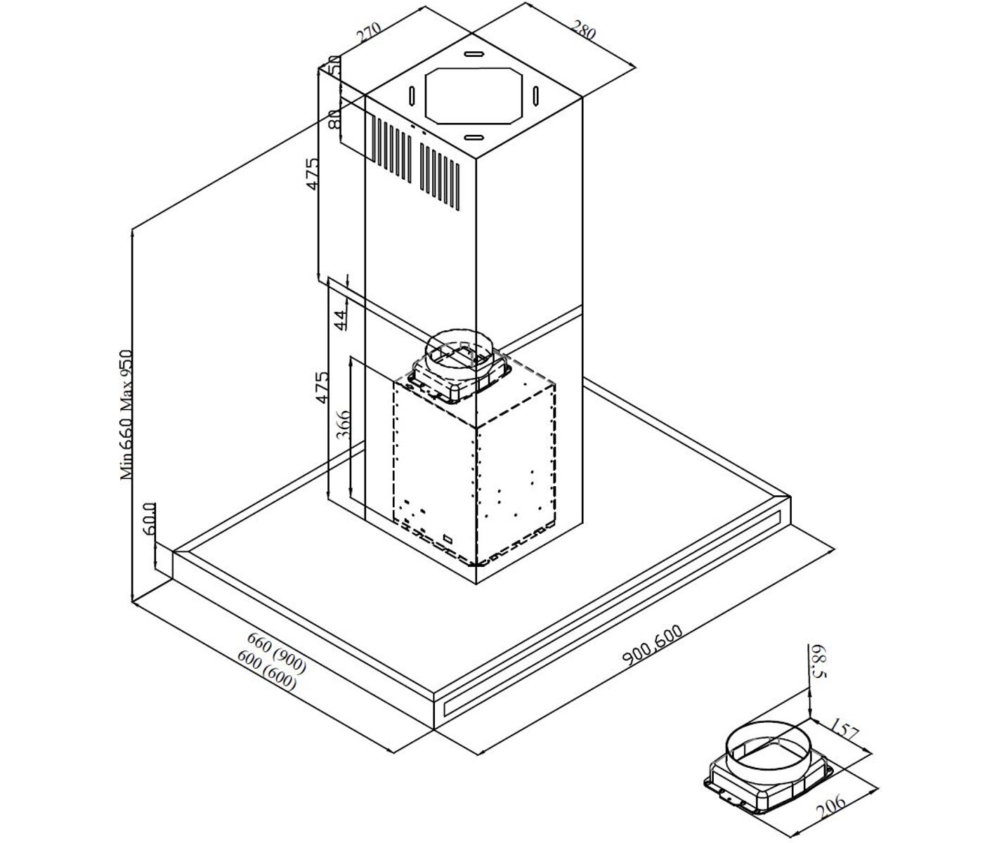 Silverline  PE113-90SR svart