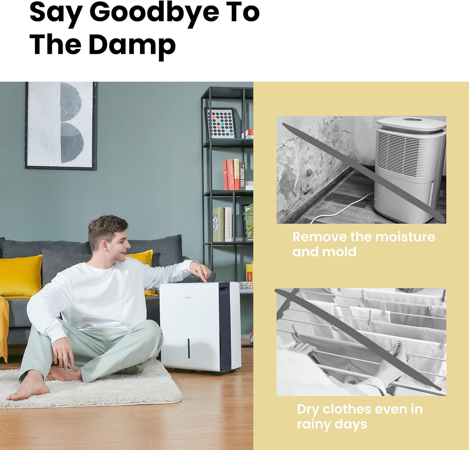 Comfee MDDP-30DEN7 Dehumidifier 30L/ 24h Room Dimensions approx 180 m³ (72 m²)