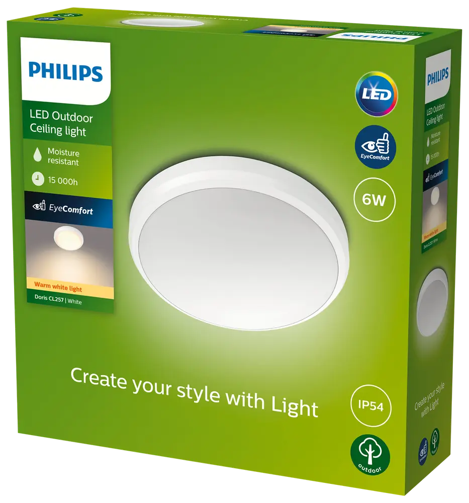 Philips takplafond Doris vit