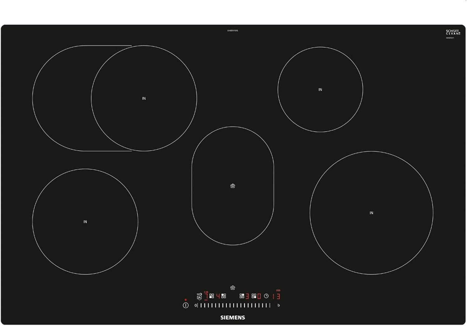 Siemens Spishäll EX801LYC1E iQ700, elektrisk, keramik, glaskeramik, 79,2 cm, Power Boost-funktion