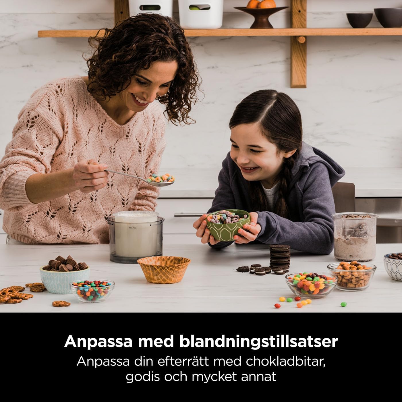 Ninja CREAMi Ice Cream and Frozen Dessert Maker with 3 Containers, 7 Programs for Ice Cream, Gelato, Sorbet, Smoothie Bowl, Milkshakes and More, Cooking 1.4 Litre Ice Cream, Black & Cup, NC300EUCP