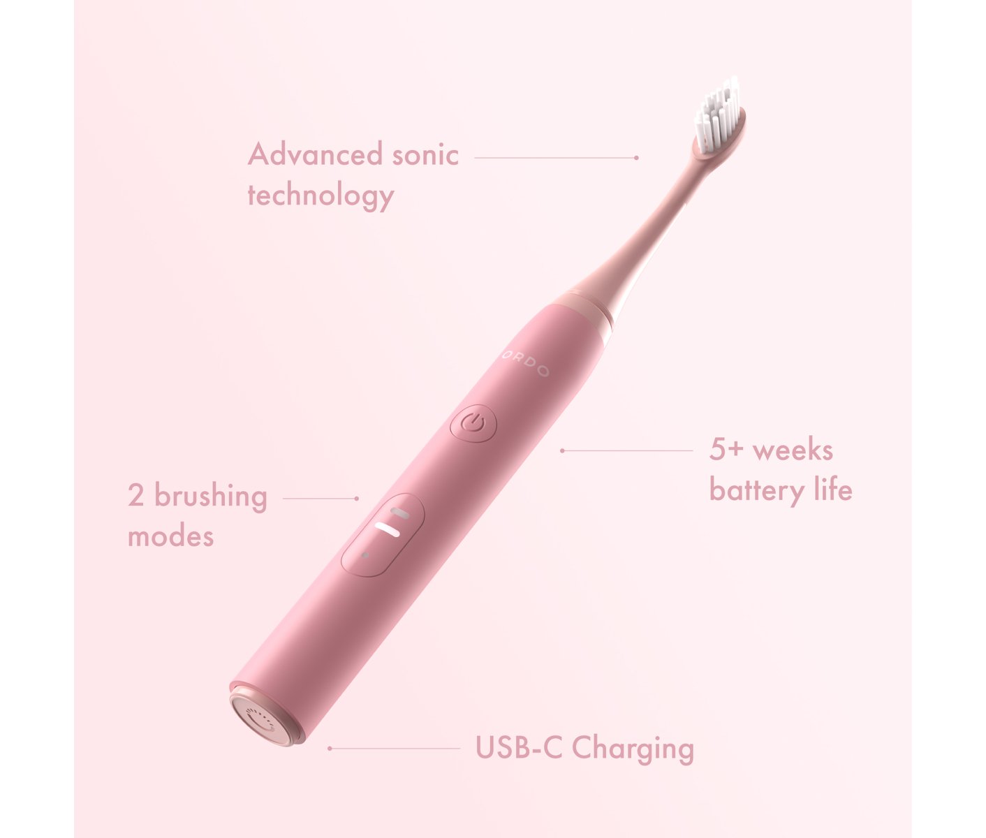 ORDO Sonic Lite Electric Tooth brush - Petal