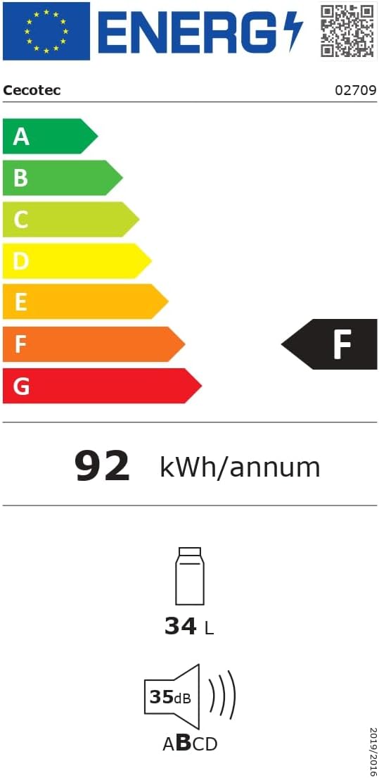 Cecotec vinkylskåp GrandSommelier 24000 svart kompressor. 24 flaskor med kompressor som garanterar hög prestanda. Justerbar temperatur och pekkontrollpanel