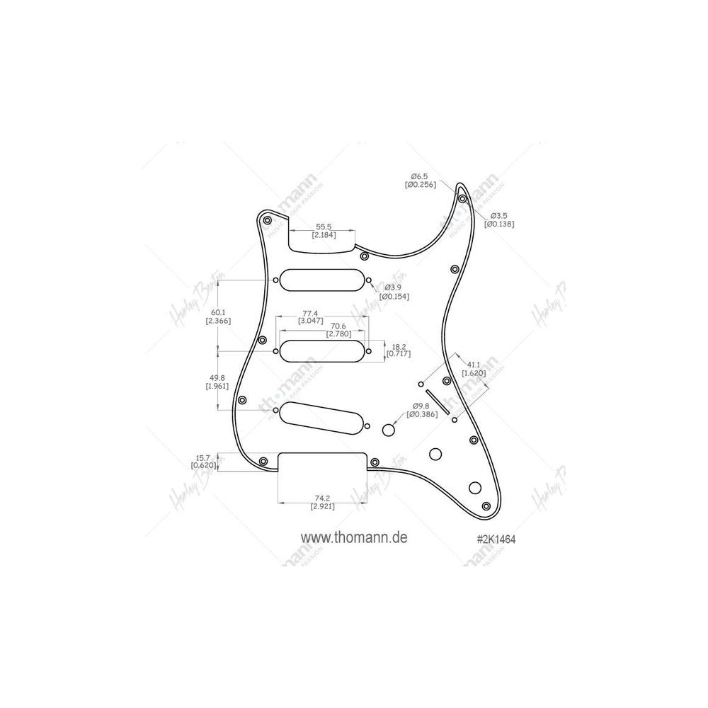 Harley Benton Parts Pickguard SSS BK – Thomann Ireland