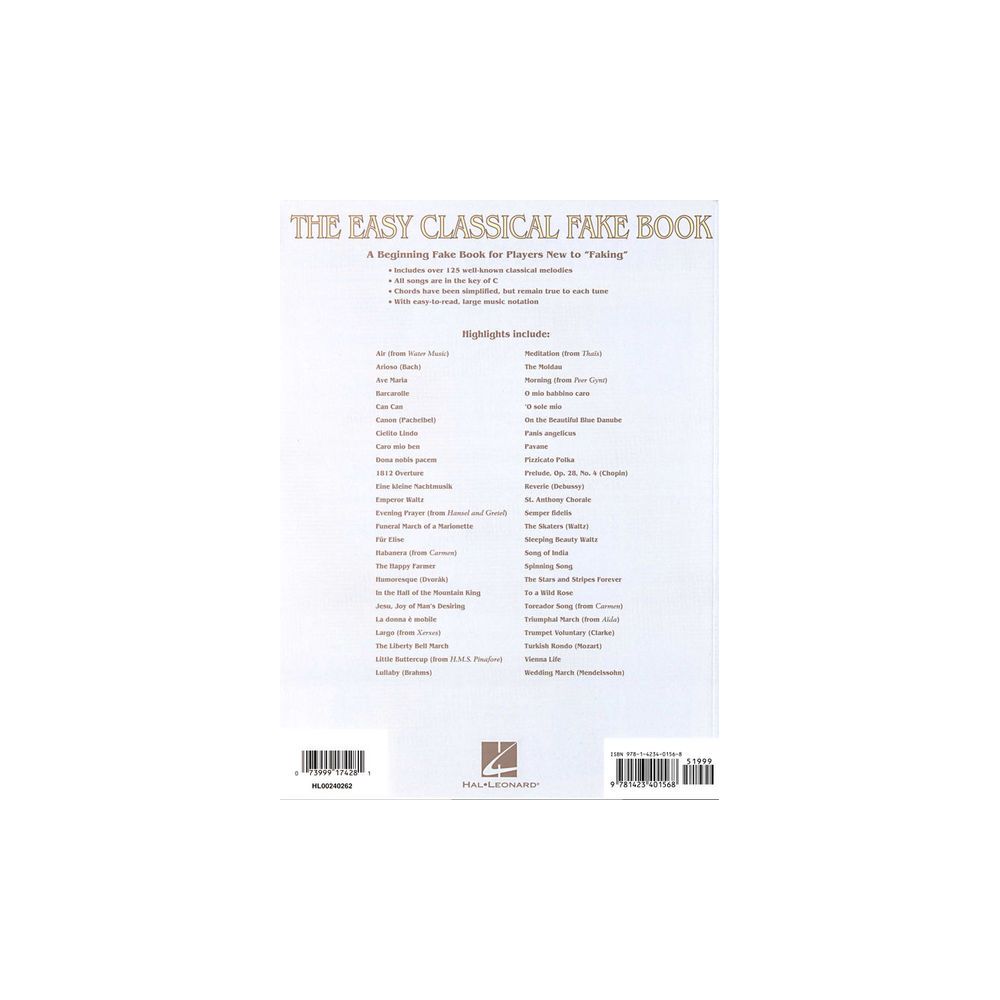 Hal Leonard The Easy Classical Fake Book – Thomann Ireland