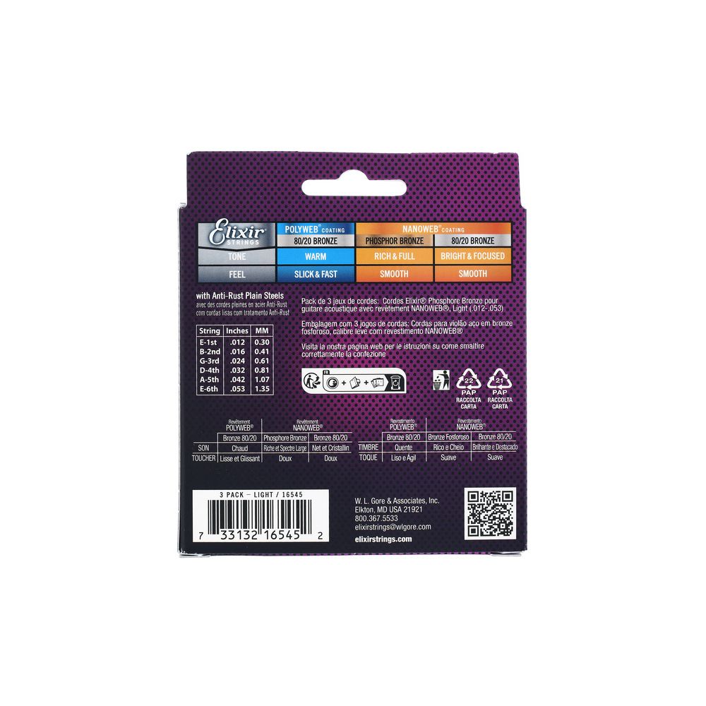 Elixir Nanoweb Light Phosphor Br. 3P – Thomann Ireland