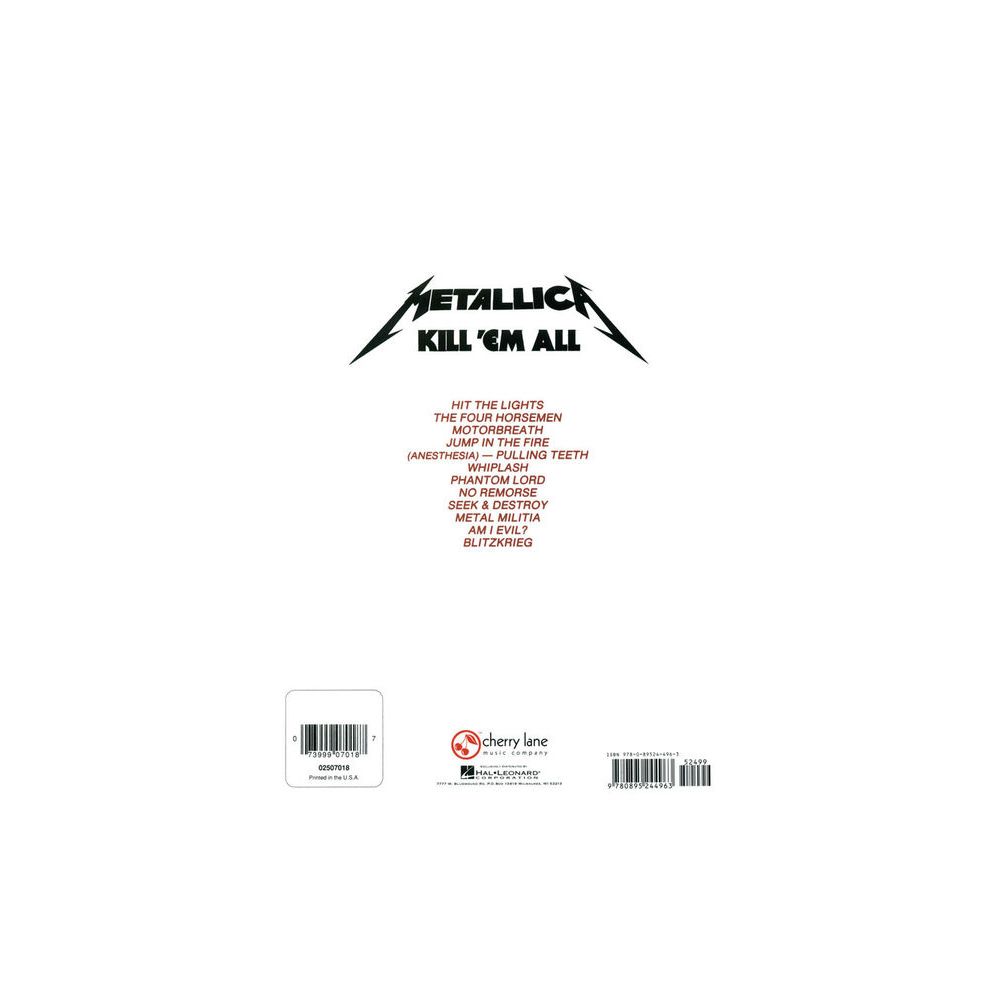 Cherry Lane Music Company Metallica Kill 'Em All – Thomann Ireland