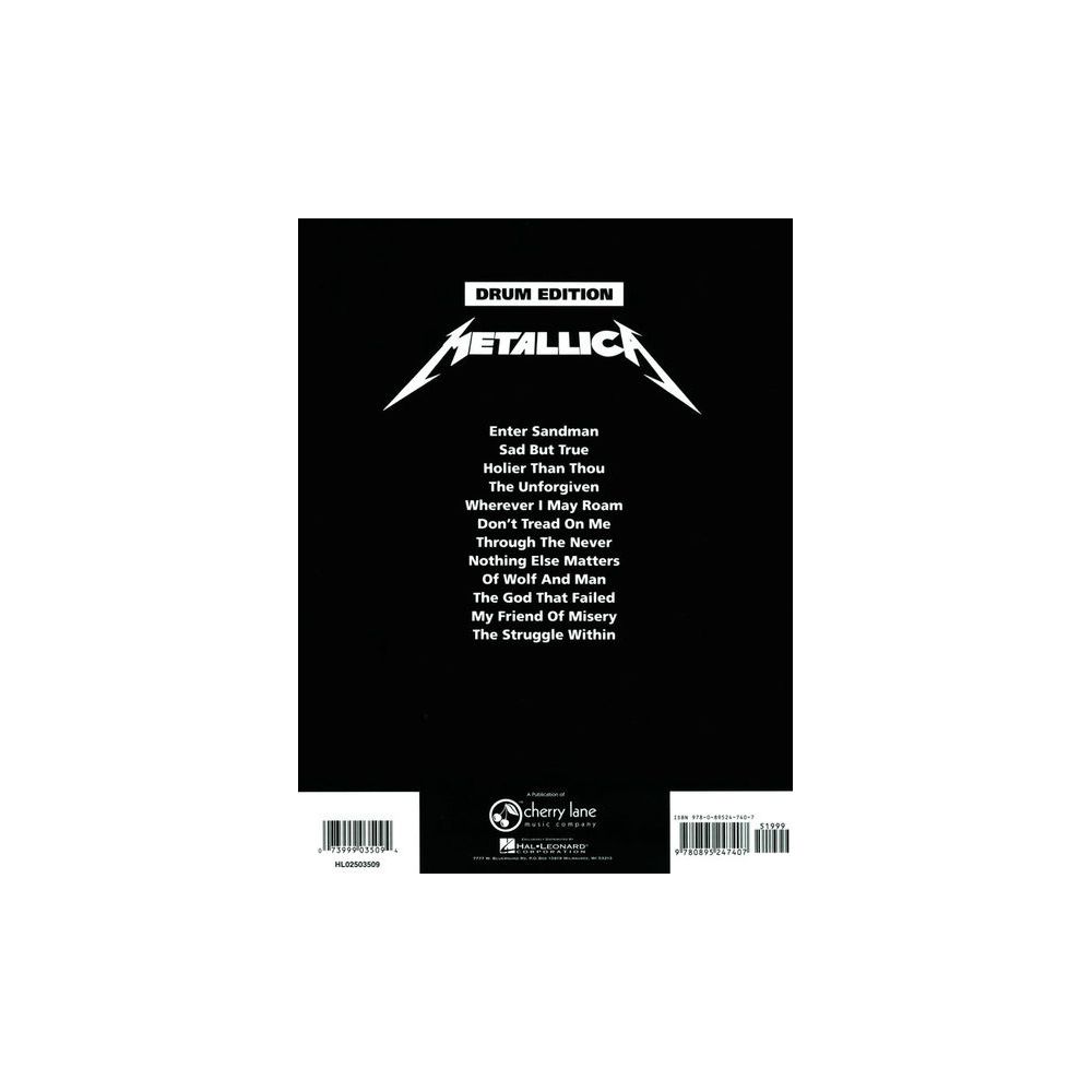 Cherry Lane Music Company Metallica Black Album Drums – Thomann Ireland