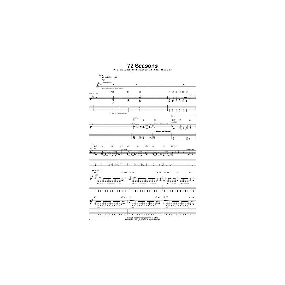 Hal Leonard Metallica 72 Seasons – Thomann Ireland