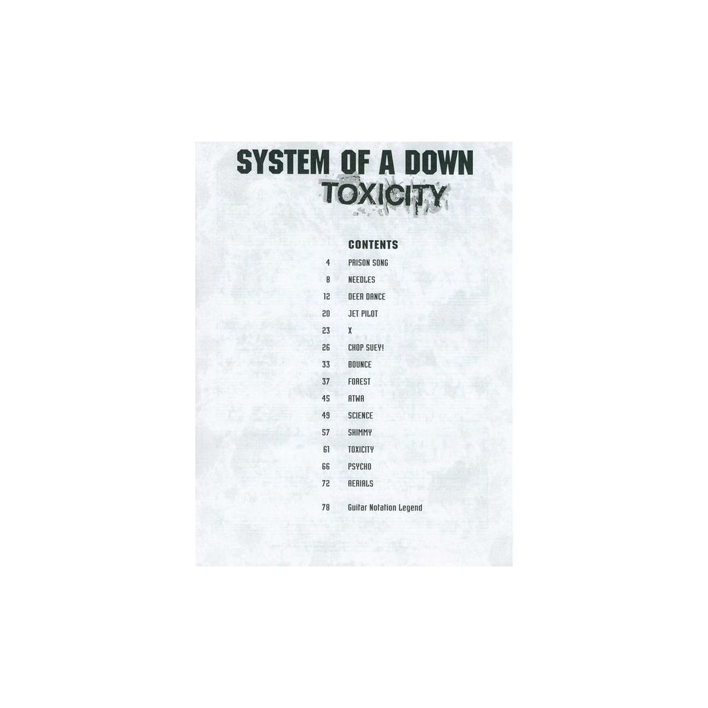 Hal Leonard System Of A Down Toxicity – Thomann Ireland