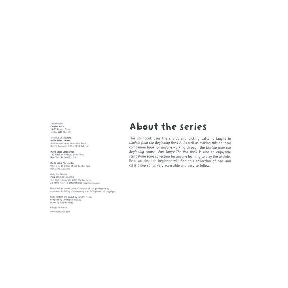 Chester Music Ukulele Beginning Pop Red – Thomann Ireland