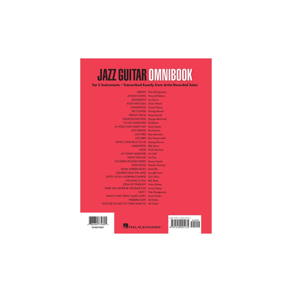 Hal Leonard Jazz Guitar Omnibook – Thomann Ireland