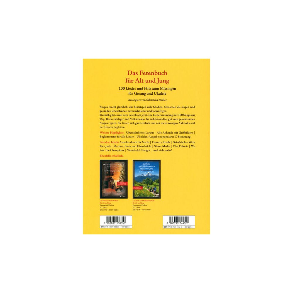 Schott Fetenbuch Gesang/Ukulele – Thomann Ireland