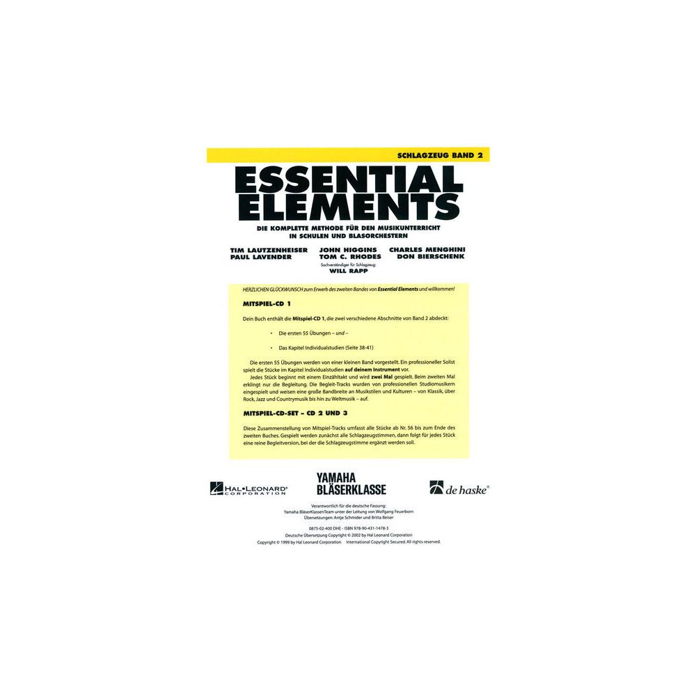 De Haske Essential Elements Drums 2 – Thomann Ireland