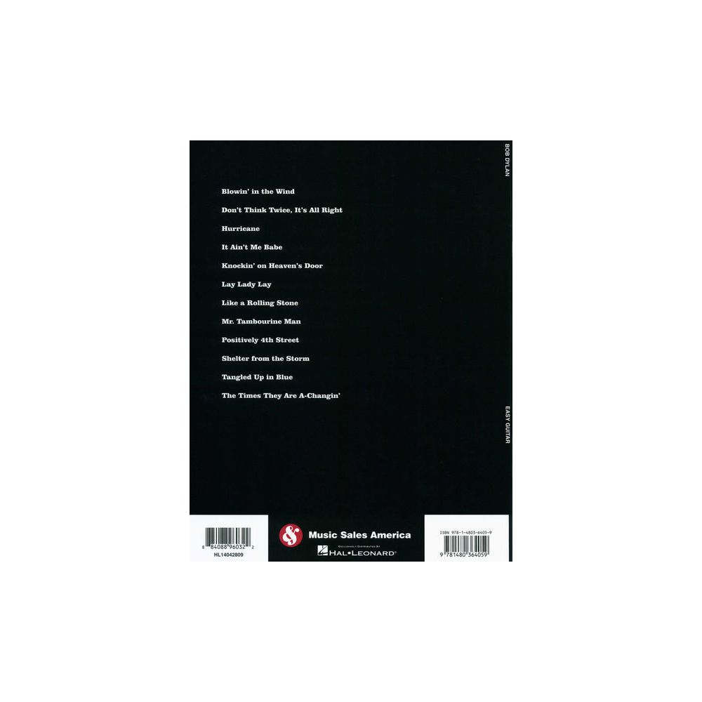 Hal Leonard Bob Dylan Easy Guitar Tab – Thomann Ireland