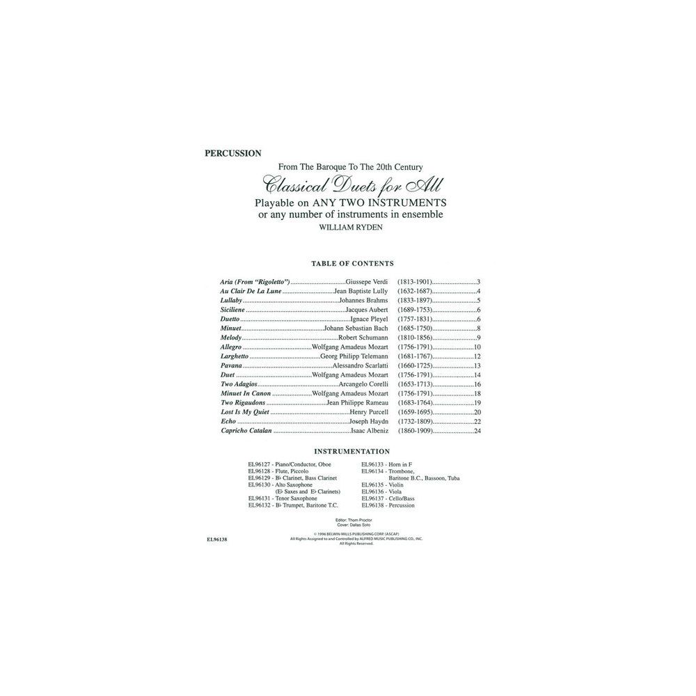 Alfred Music Publishing Classical Duets for All Percus – Thomann Ireland