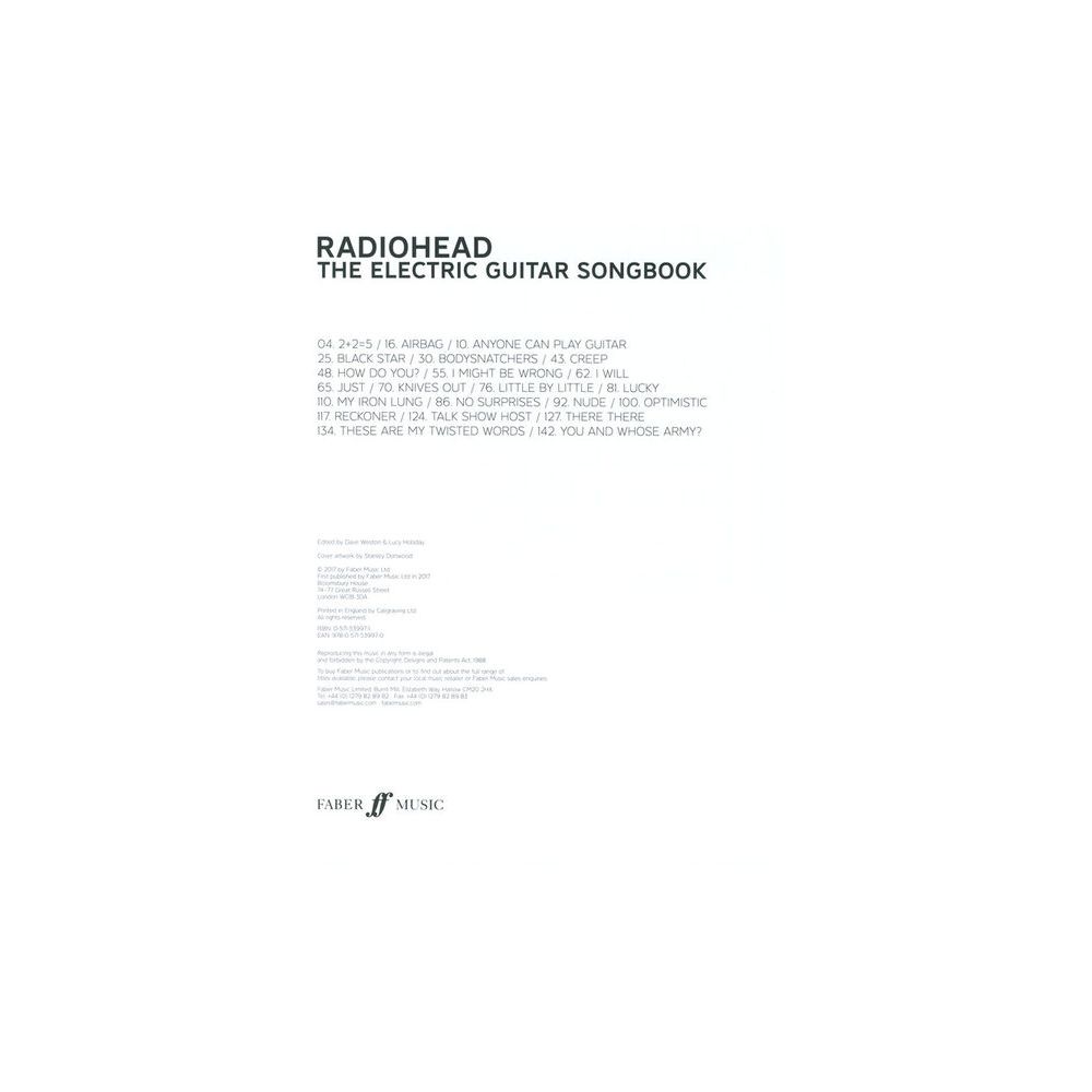 Faber Music Radiohead Guitar Songbook – Thomann Ireland