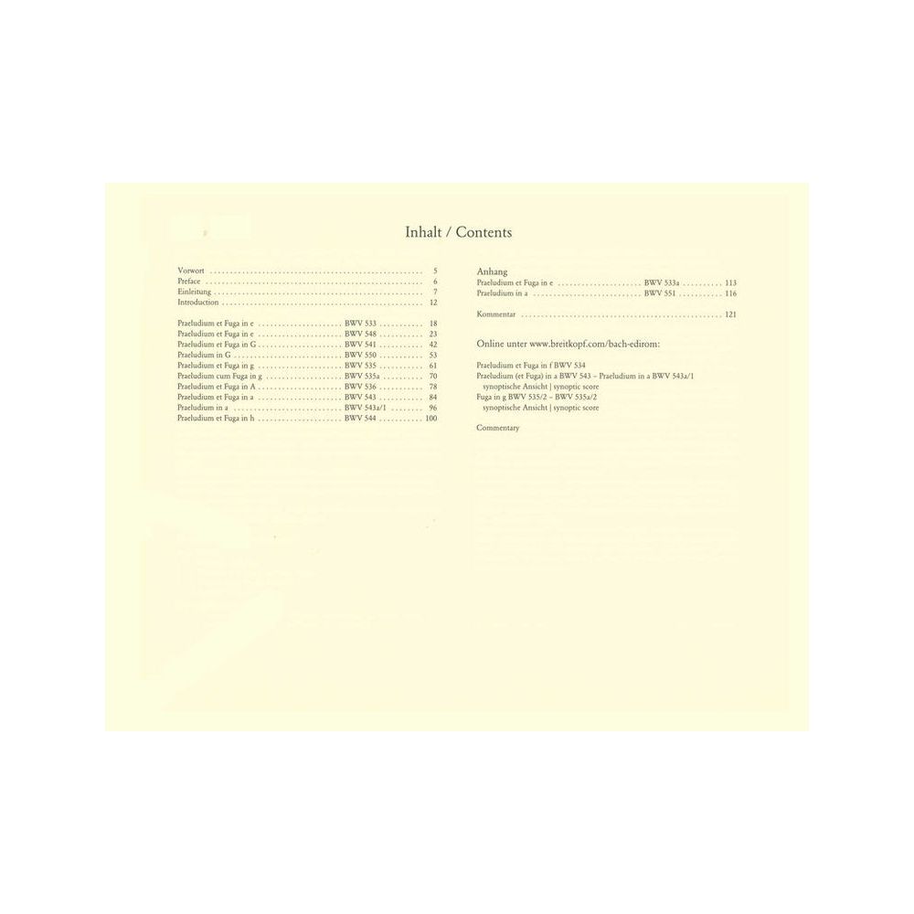 Breitkopf & Härtel Bach Sämtliche Orgelwerke – Thomann Ireland