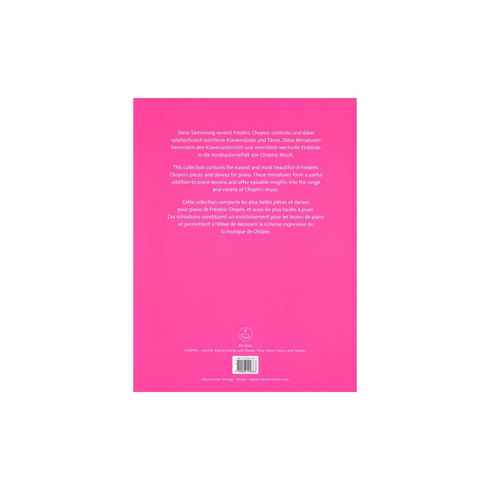 Bärenreiter Chopin Easy Piano Pieces – Thomann Ireland