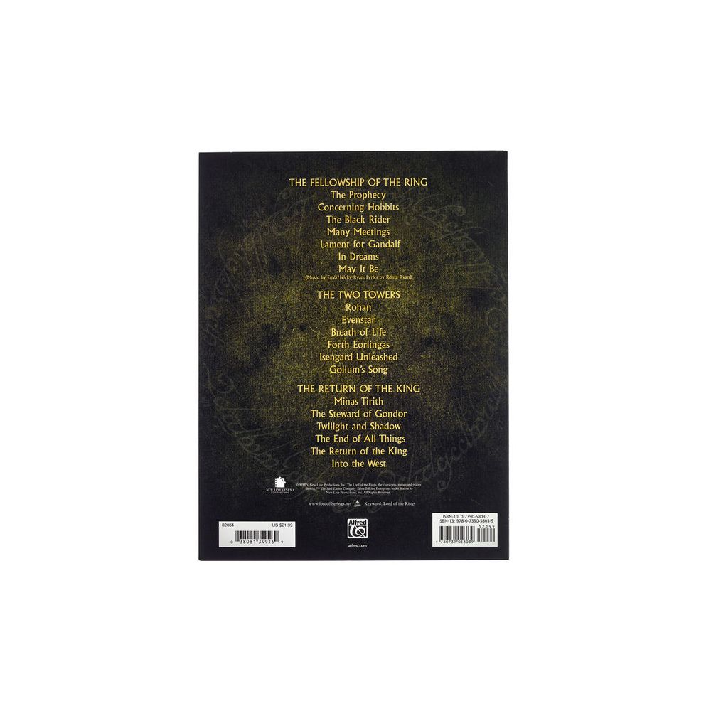 Alfred Music Publishing Lord Of The Rings 1