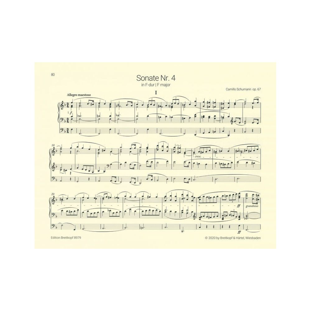 Breitkopf & Härtel Camillo Schumann Orgelsonaten – Thomann Ireland