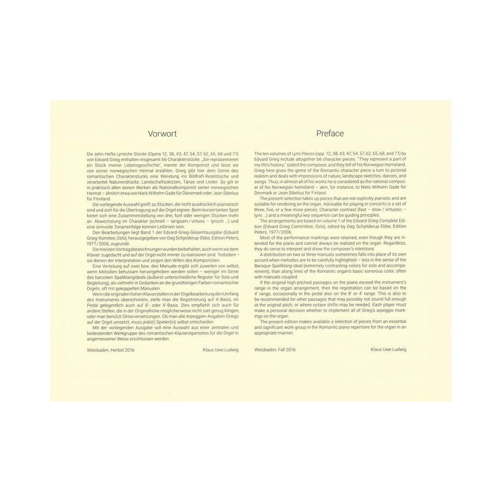 Breitkopf & Härtel Grieg Lyrische Stücke Orgel – Thomann Ireland