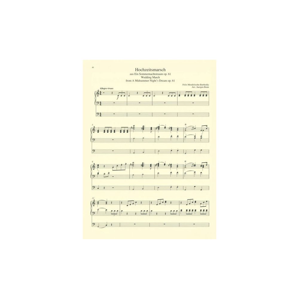 Bärenreiter Orgelmusik zu Trauungen – Thomann Ireland