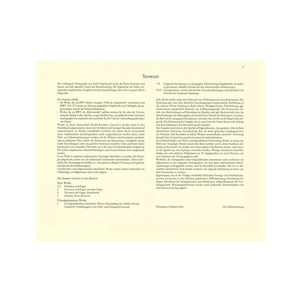 Breitkopf & Härtel Bach Sämtliche Orgelwerke – Thomann Ireland