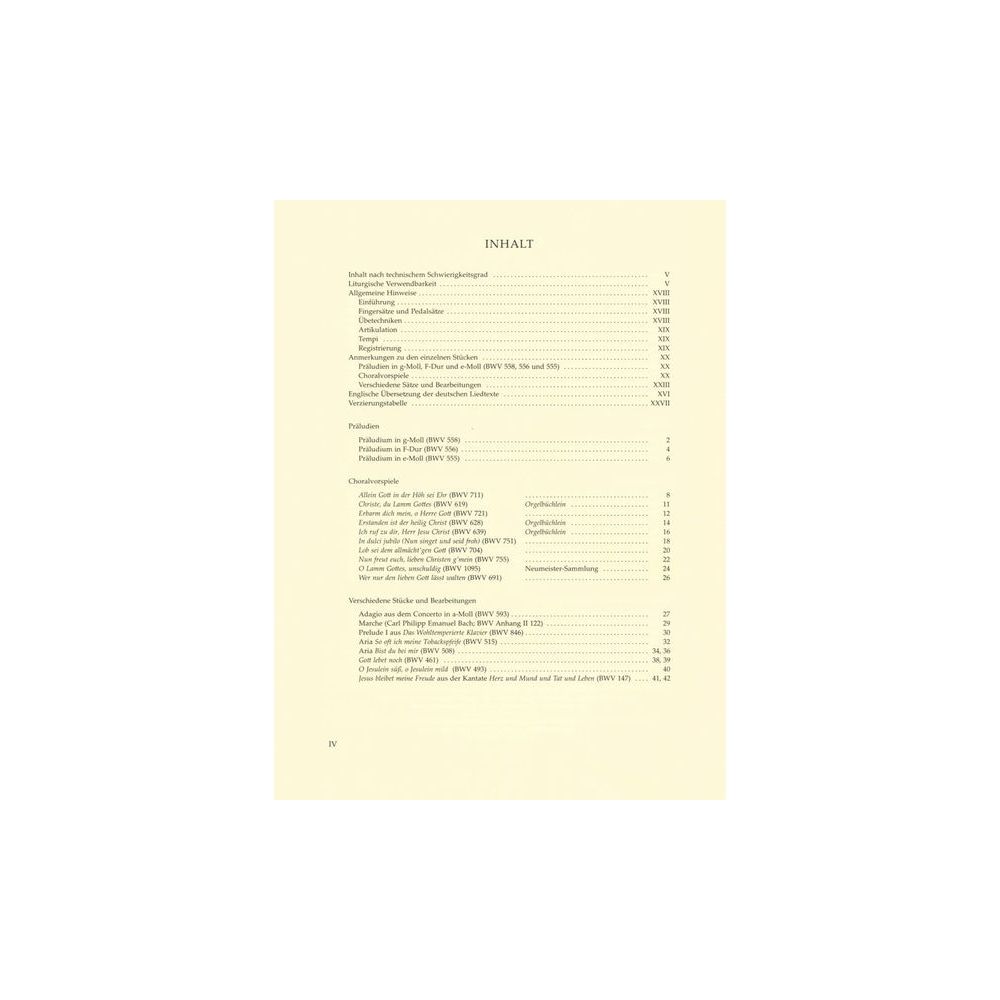 Bärenreiter An Easy Bach Organ Album – Thomann Ireland