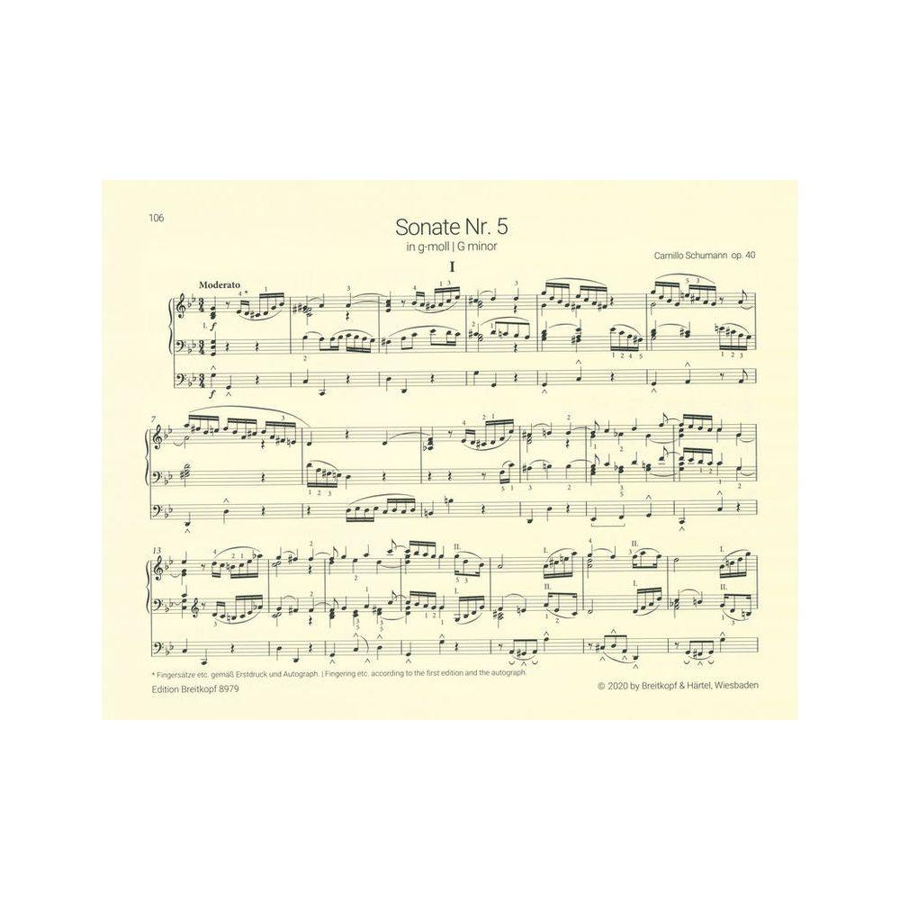 Breitkopf & Härtel Camillo Schumann Orgelsonaten – Thomann Ireland