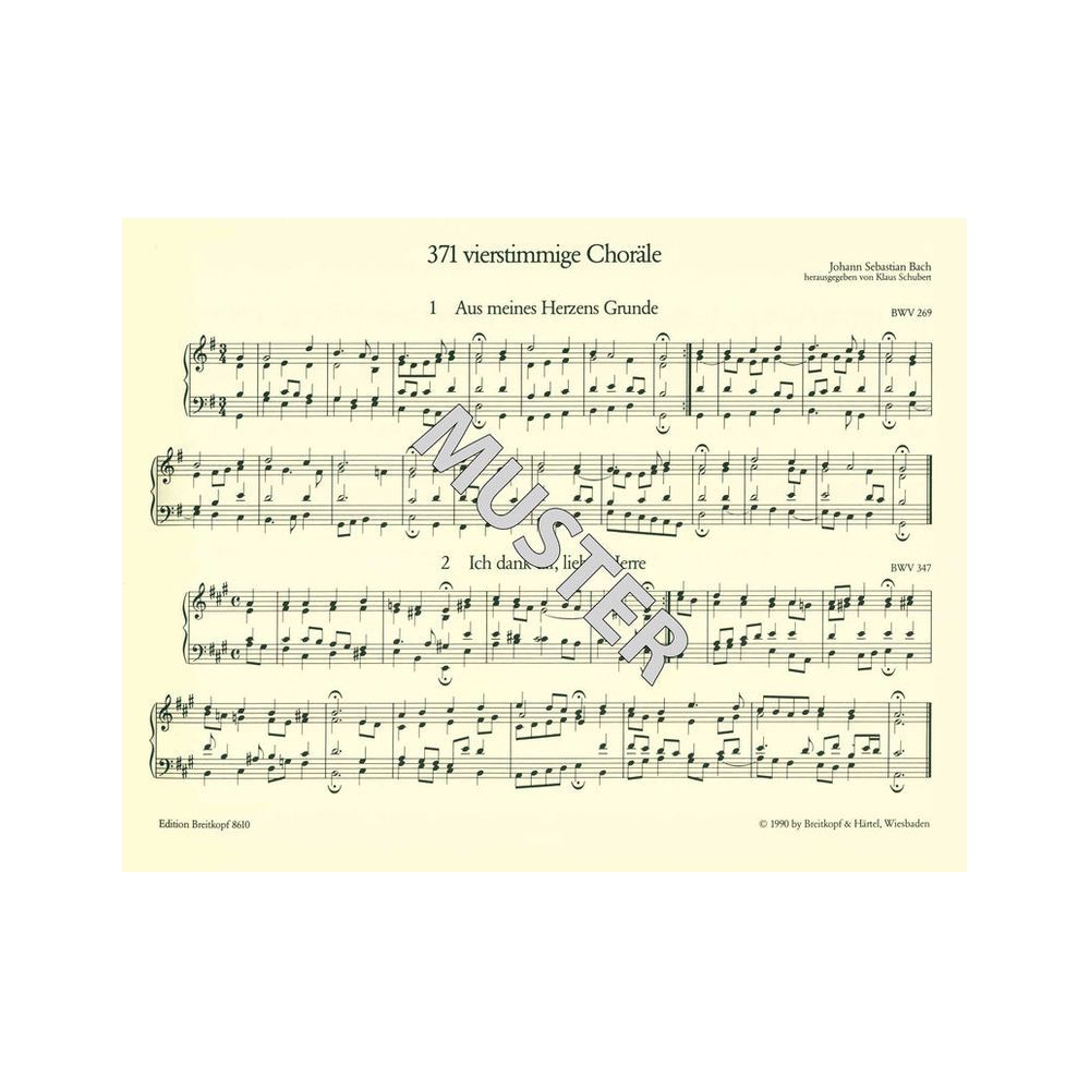 Breitkopf & Härtel Bach 371 vierstimmige Choräle – Thomann Ireland