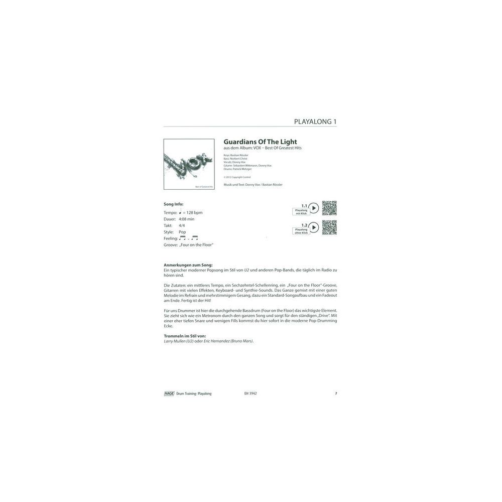 Hage Musikverlag Drum Training Playalong – Thomann Ireland