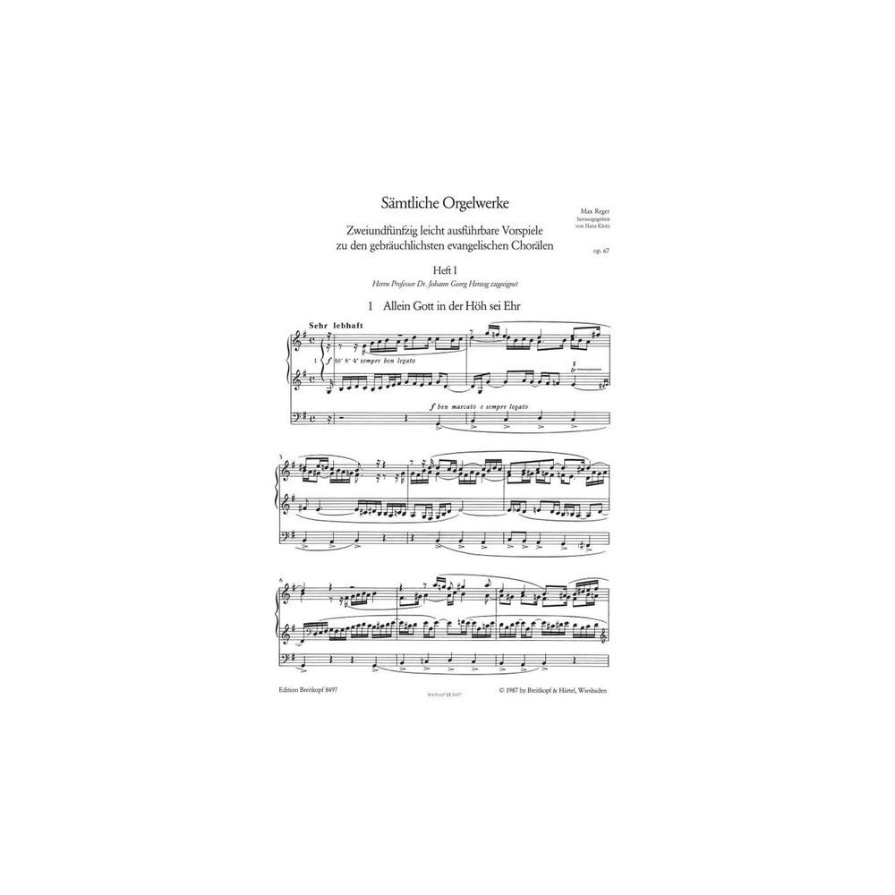 Breitkopf & Härtel Reger Sämtliche Orgelwerke – Thomann Ireland
