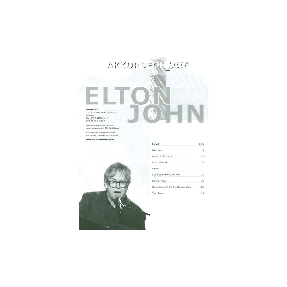 Holzschuh Verlag Akkordeon Pur Elton John – Thomann Ireland