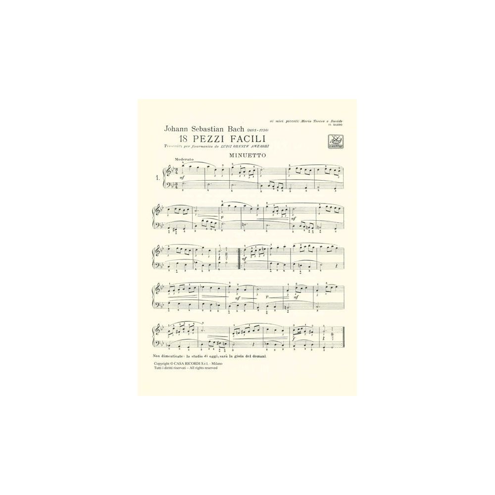 Ricordi Bach 18 Pezzi Facili – Thomann Ireland