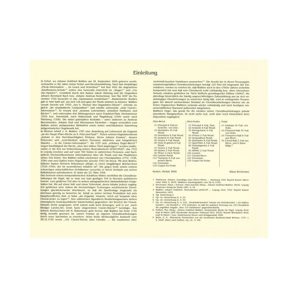 Breitkopf & Härtel Walther Sämtliche Orgelwerke 2 – Thomann Ireland