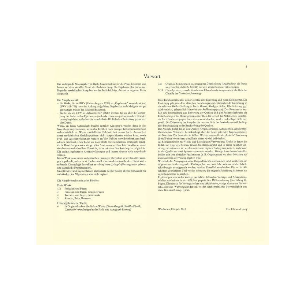 Breitkopf & Härtel Bach Sämtliche Orgelwerke 1 – Thomann Ireland