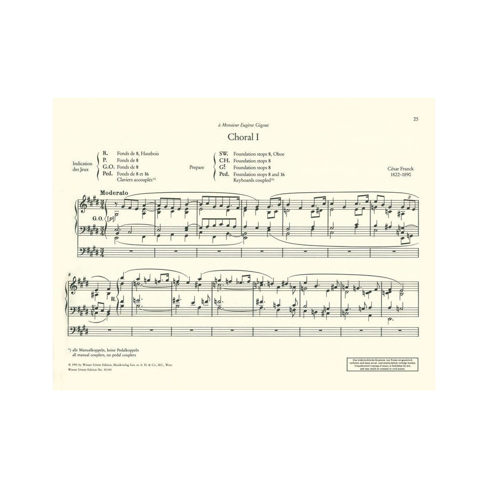 Wiener Urtext Edition Franck Trois Chorals – Thomann Ireland