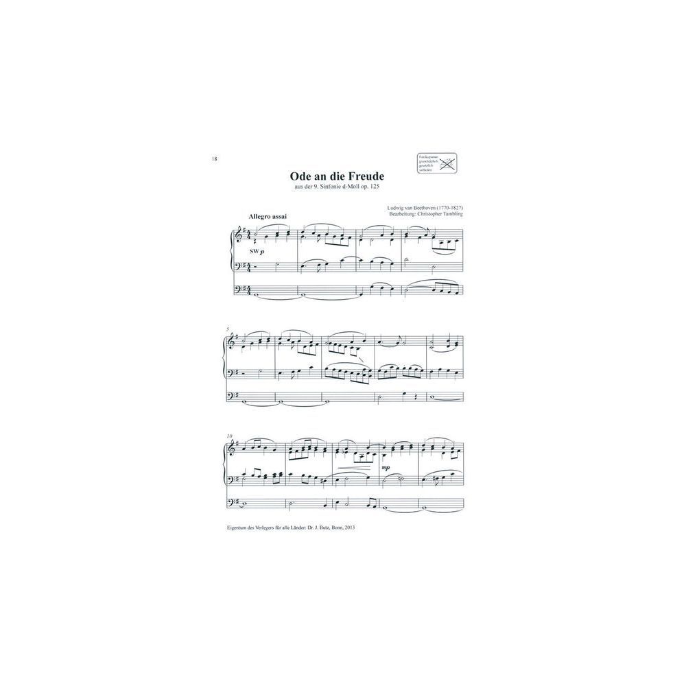 Dr. J. Butz Musikverlag Best Loved Melodies 1 Organ – Thomann Ireland